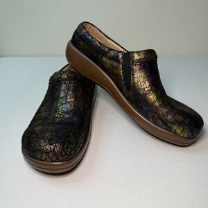 Alegria‎ Kayla Sierra Leather Clog Multi Metallic Butterfly Women Sz 41 US 10.5